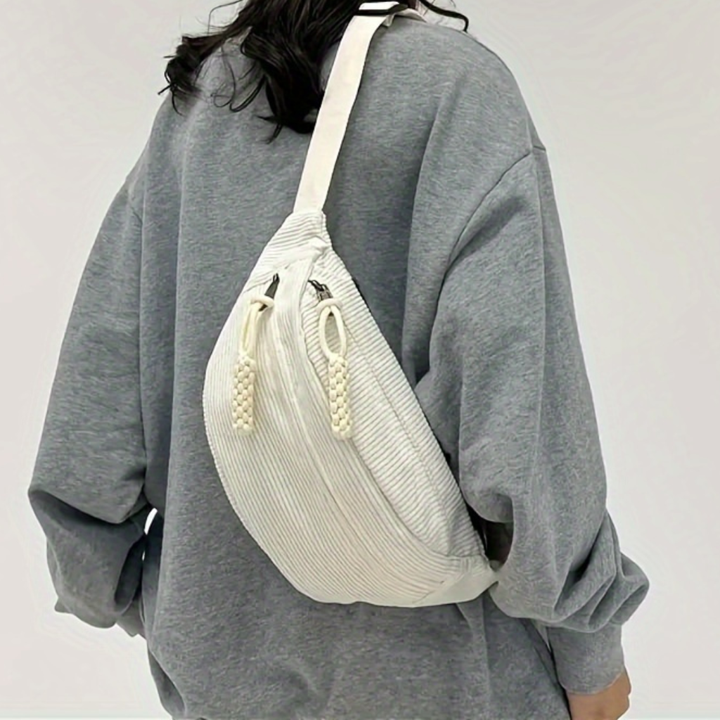 Petra | Schultertasche aus Rippsamt