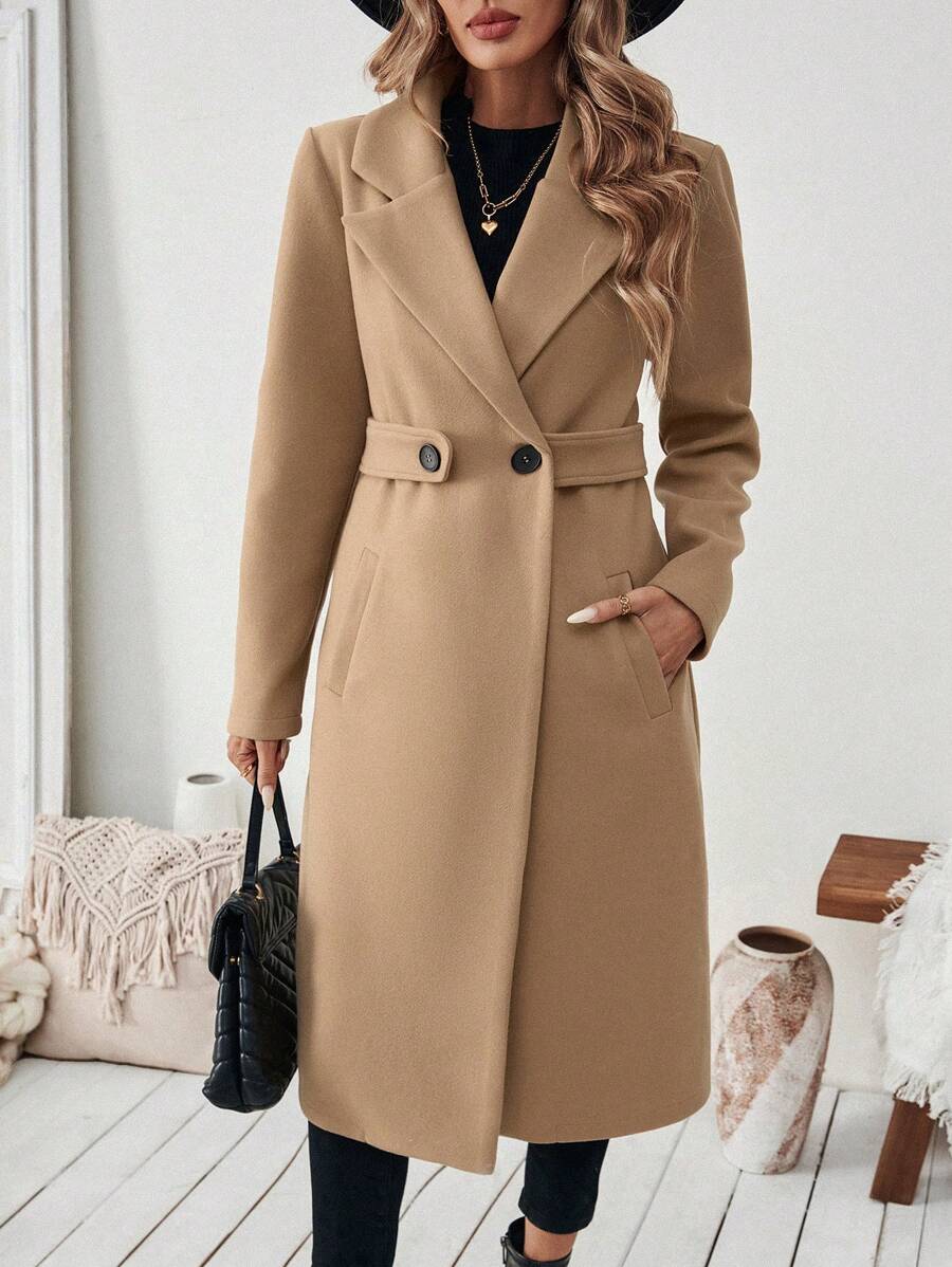 Manteau classique en drap de laine