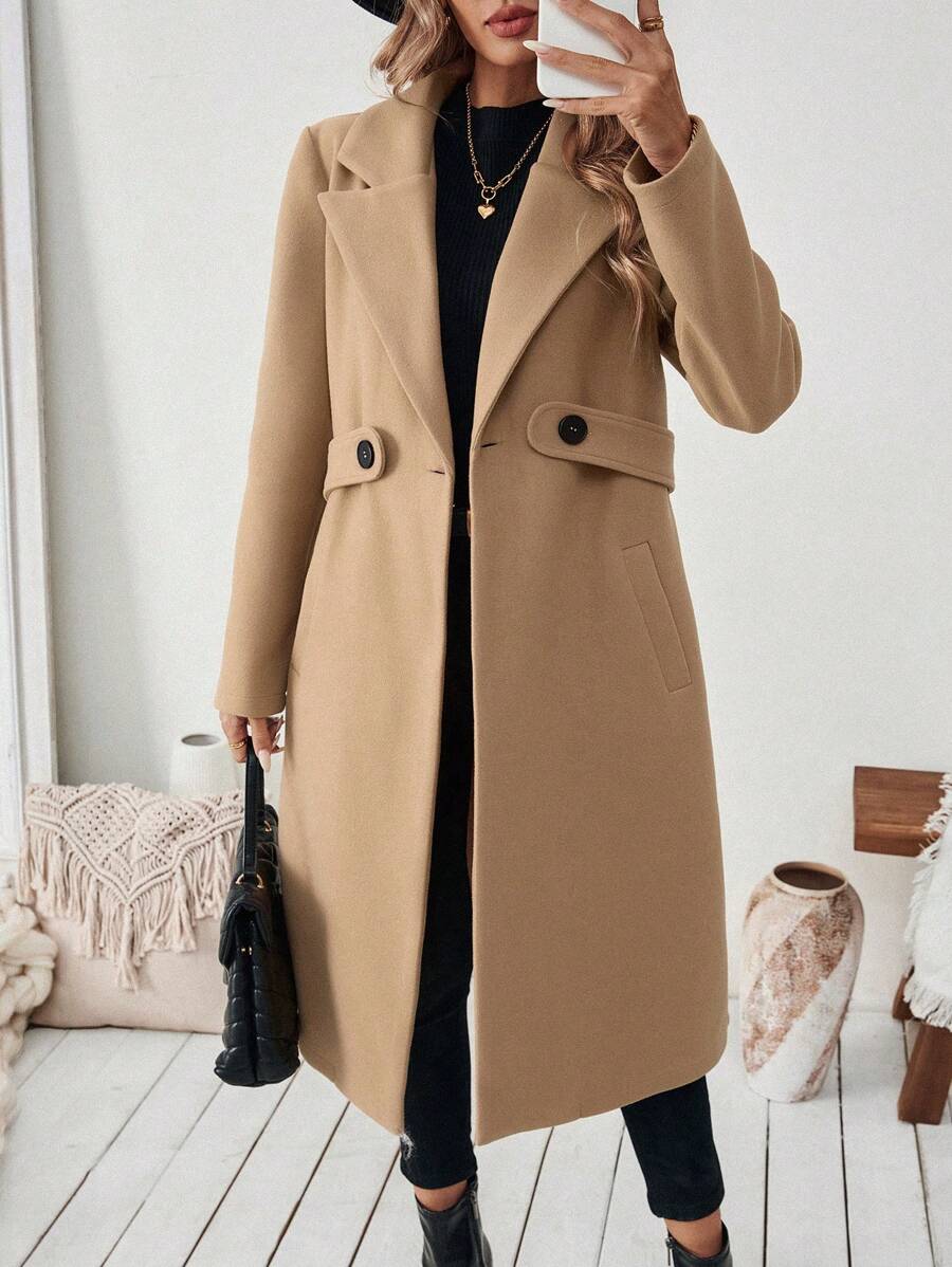 Manteau classique en drap de laine