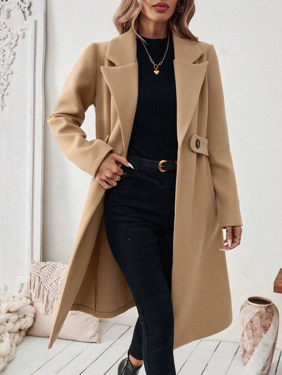 Manteau classique en drap de laine