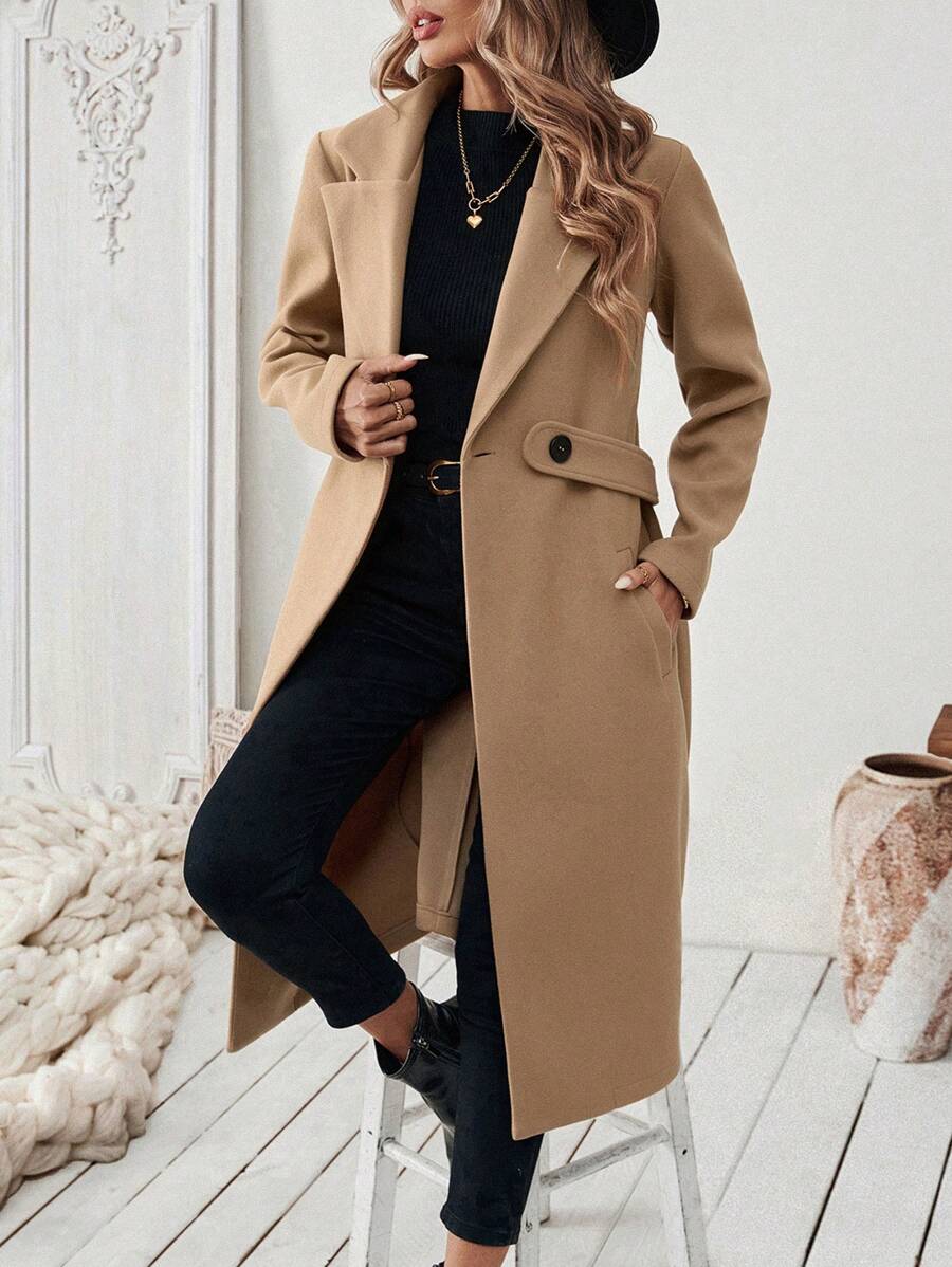 Manteau classique en drap de laine