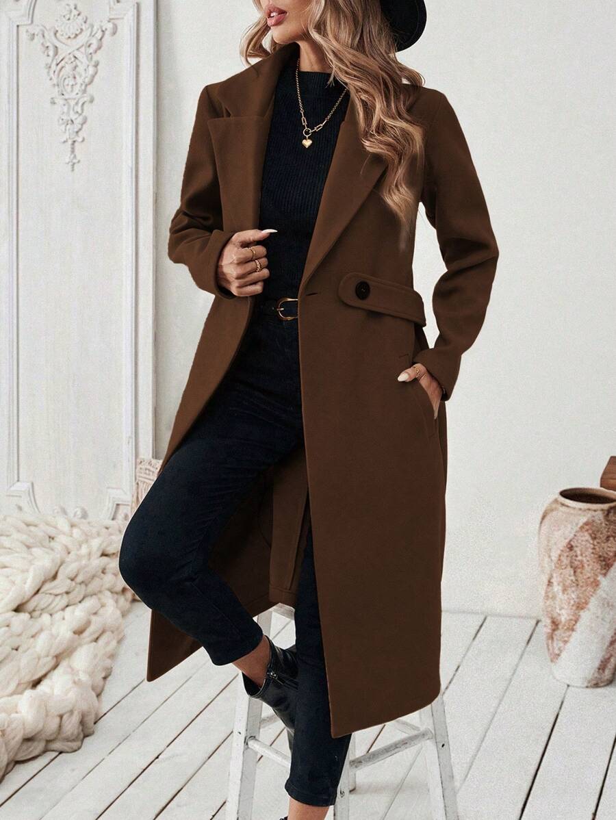 Manteau classique en drap de laine