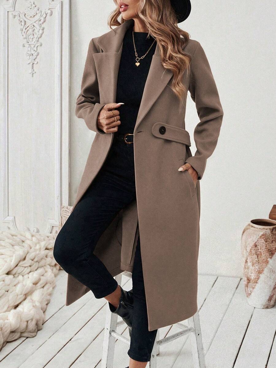 Manteau classique en drap de laine