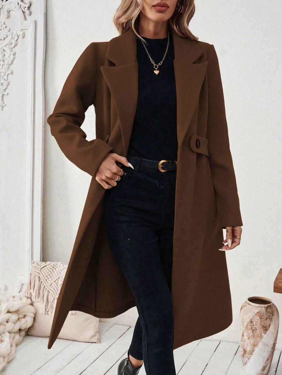 Manteau classique en drap de laine