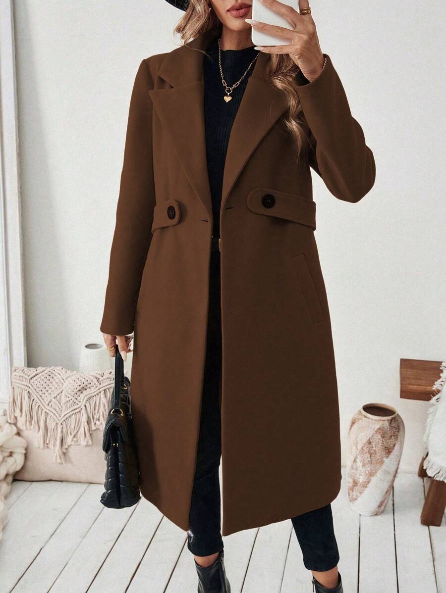 Manteau classique en drap de laine