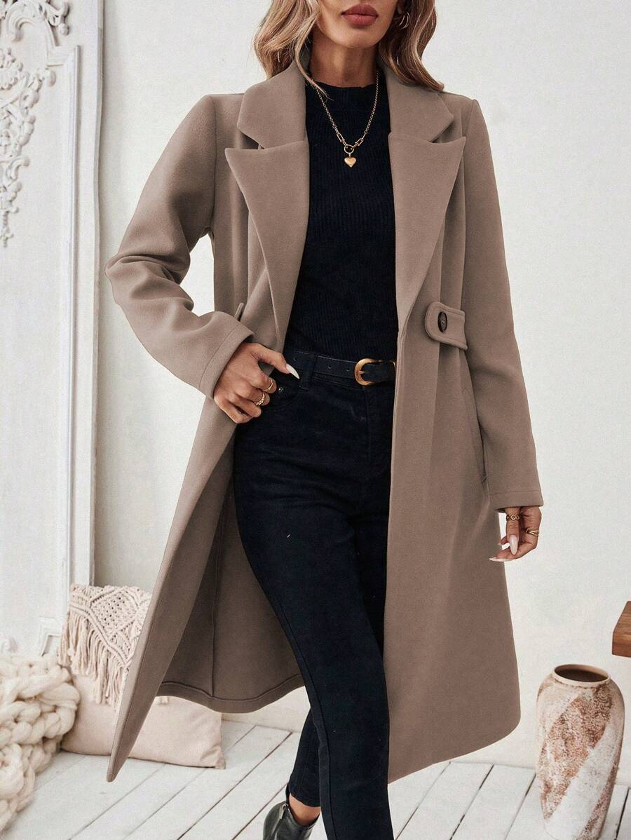 Manteau classique en drap de laine