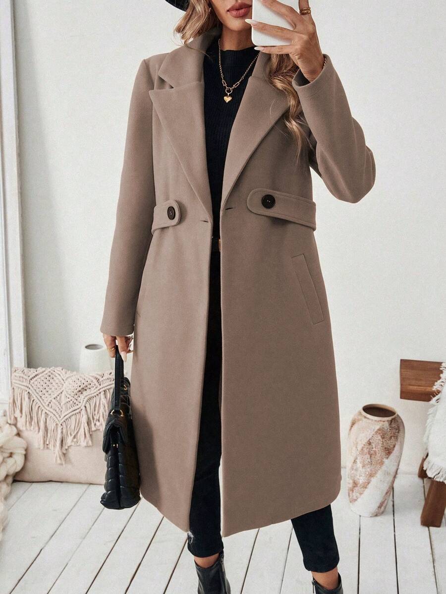 Manteau classique en drap de laine