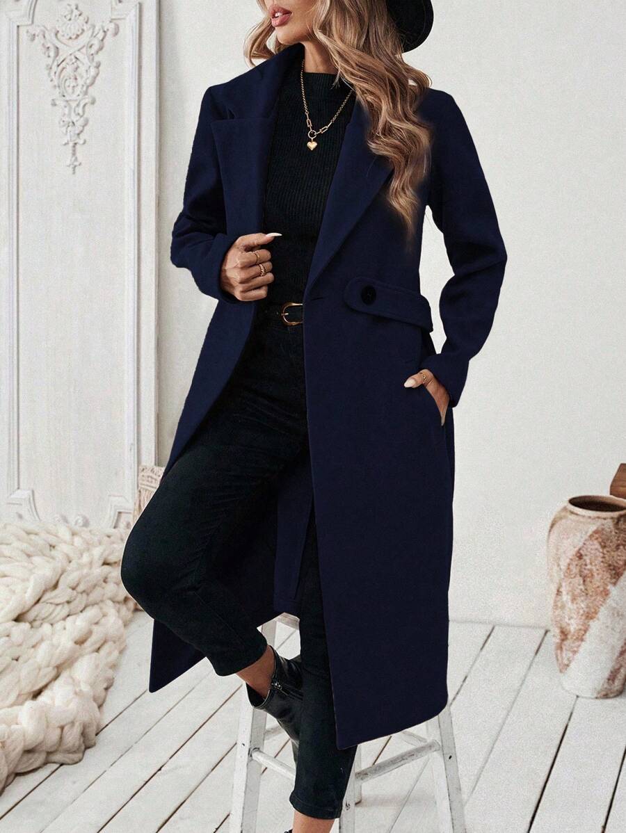 Manteau classique en drap de laine
