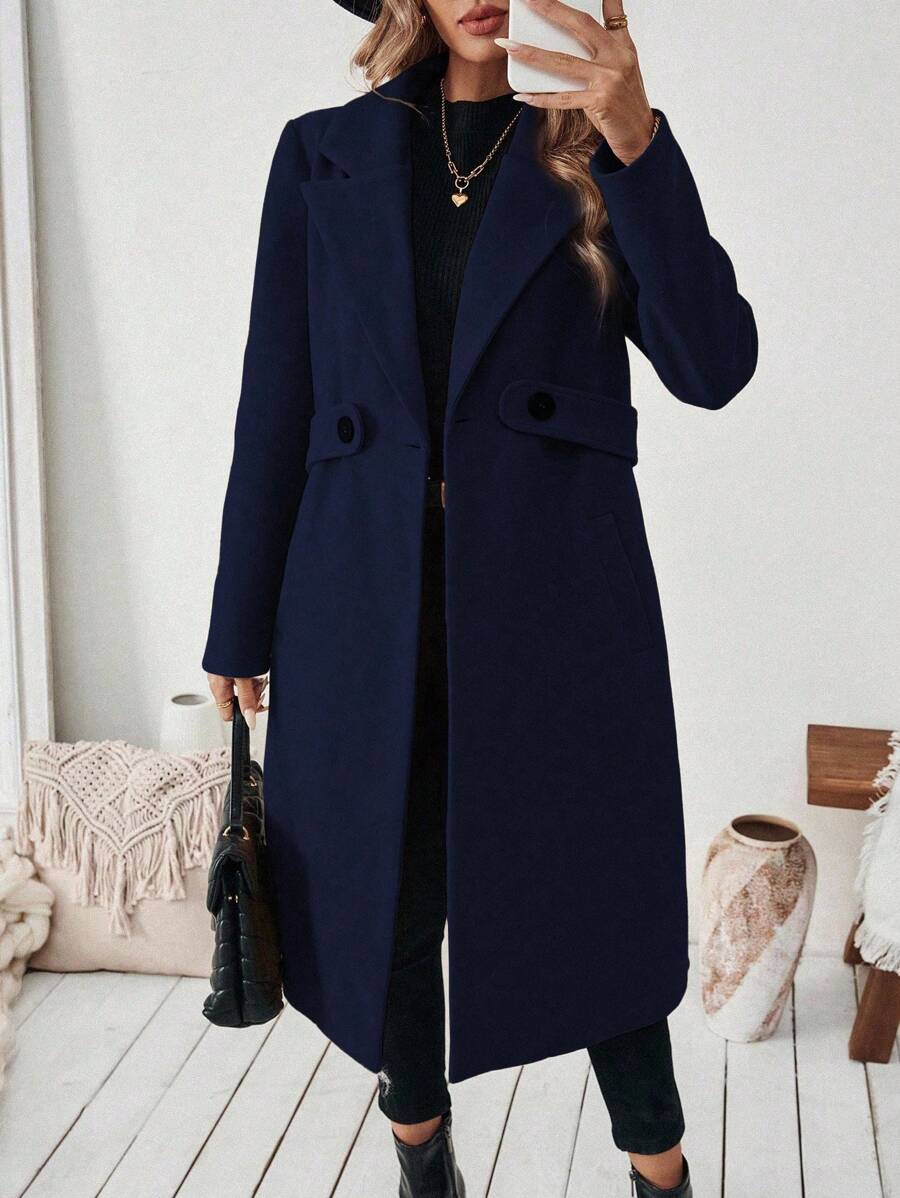 Manteau classique en drap de laine