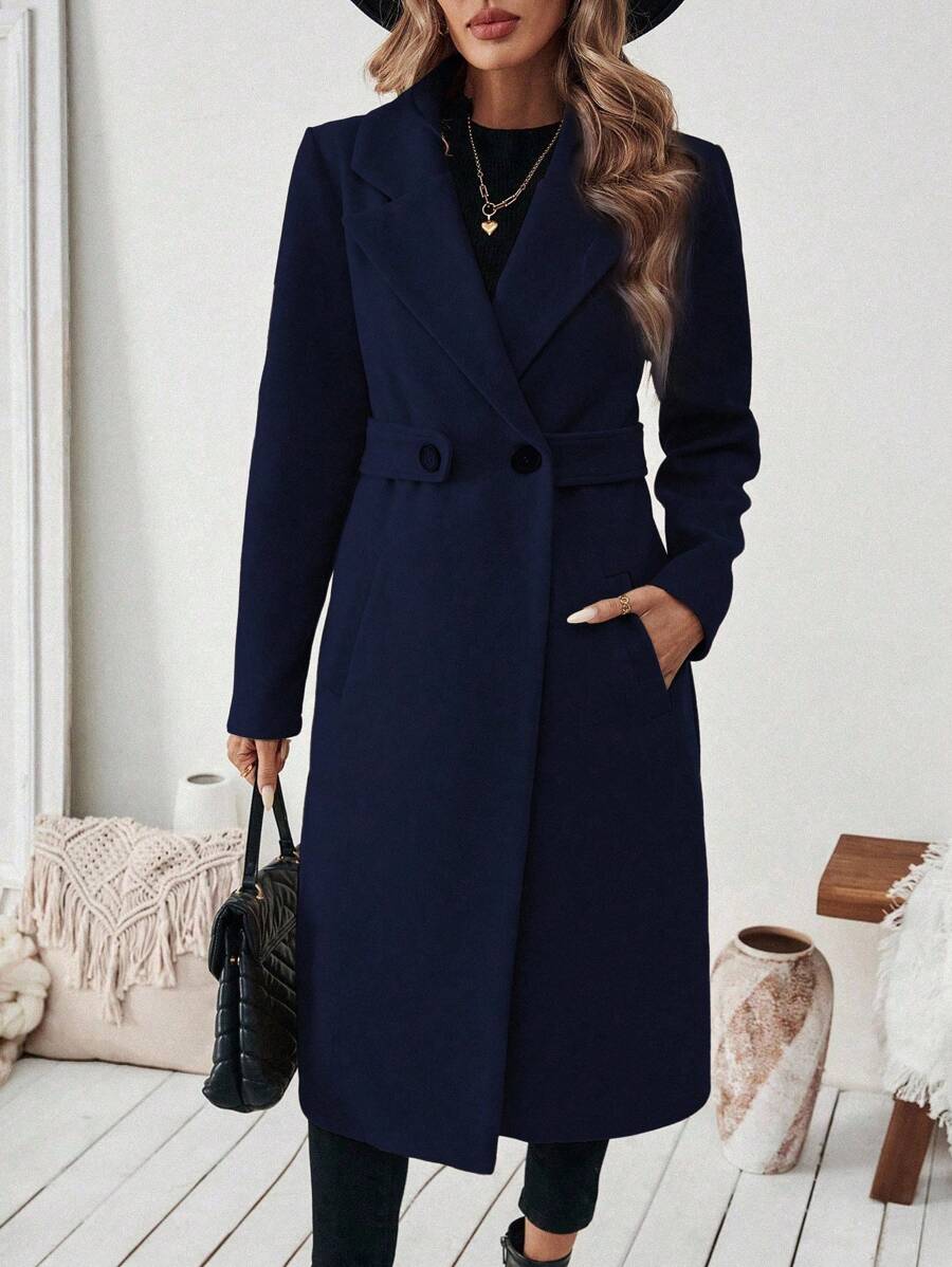 Manteau classique en drap de laine