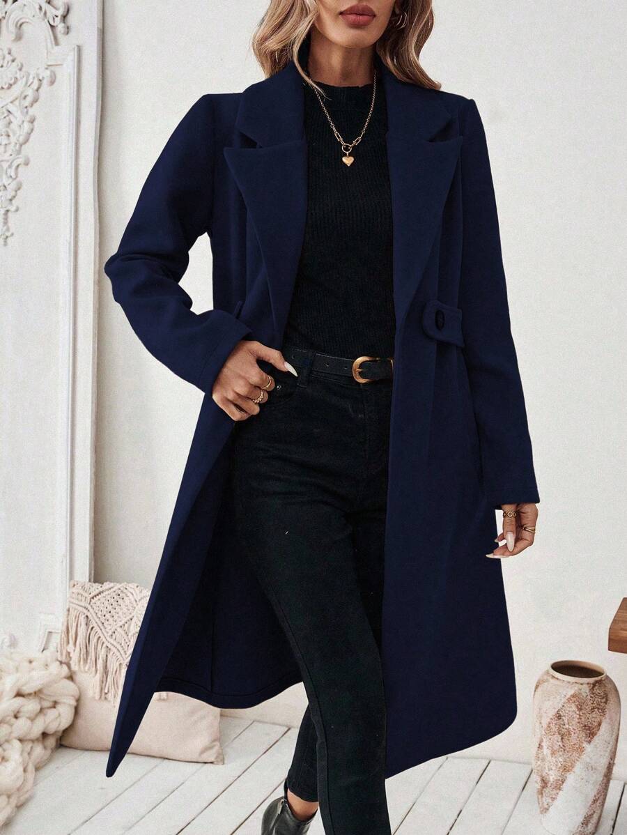 Manteau classique en drap de laine