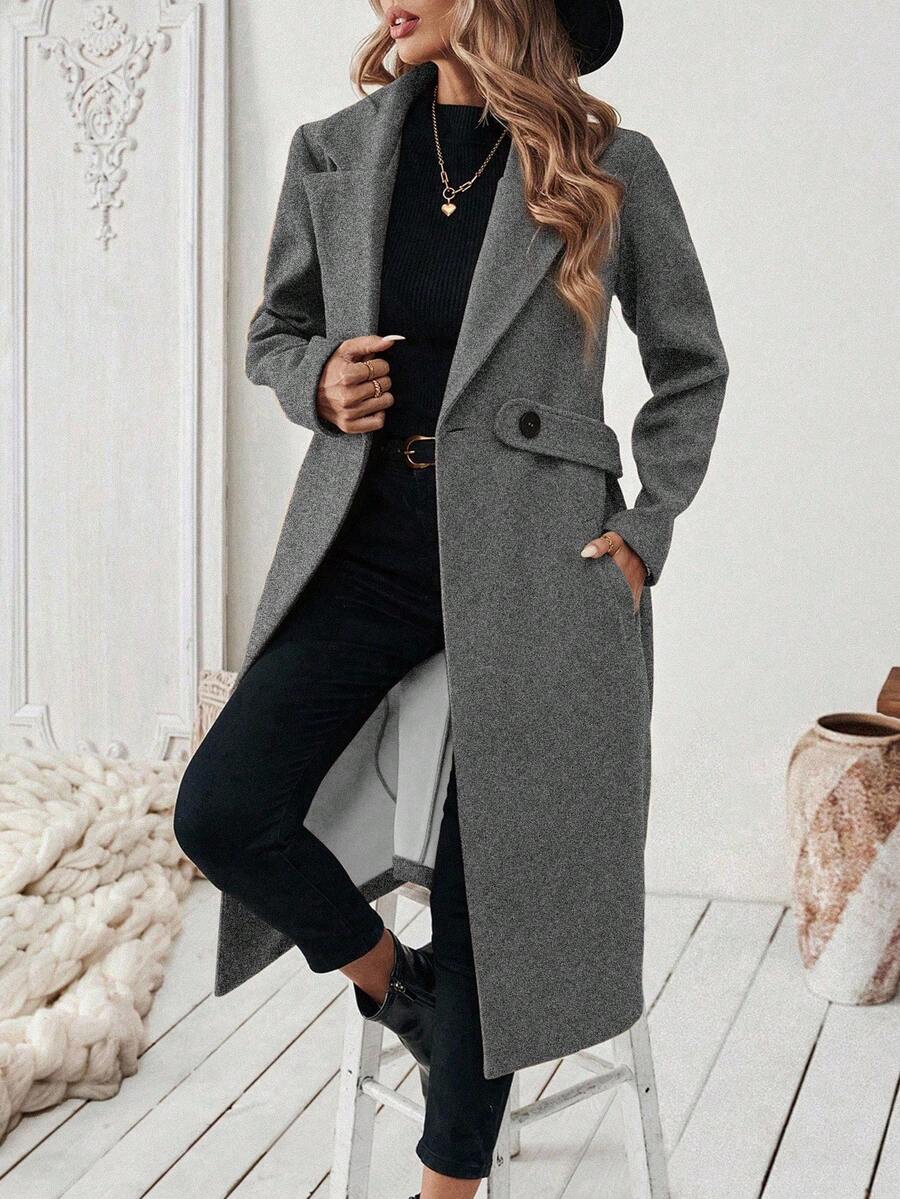 Manteau classique en drap de laine