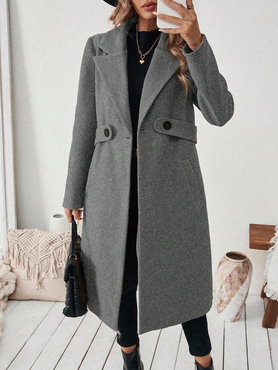 Manteau classique en drap de laine