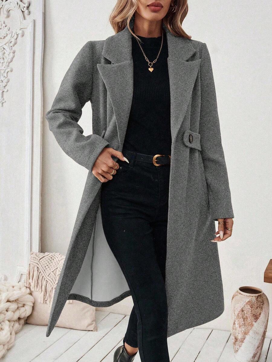 Manteau classique en drap de laine