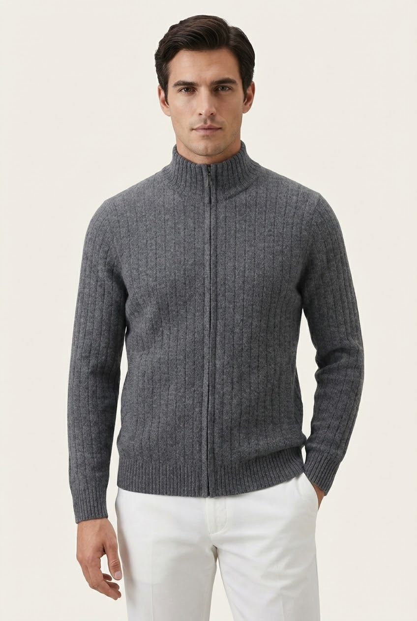 Gilet côtelé Léon gris