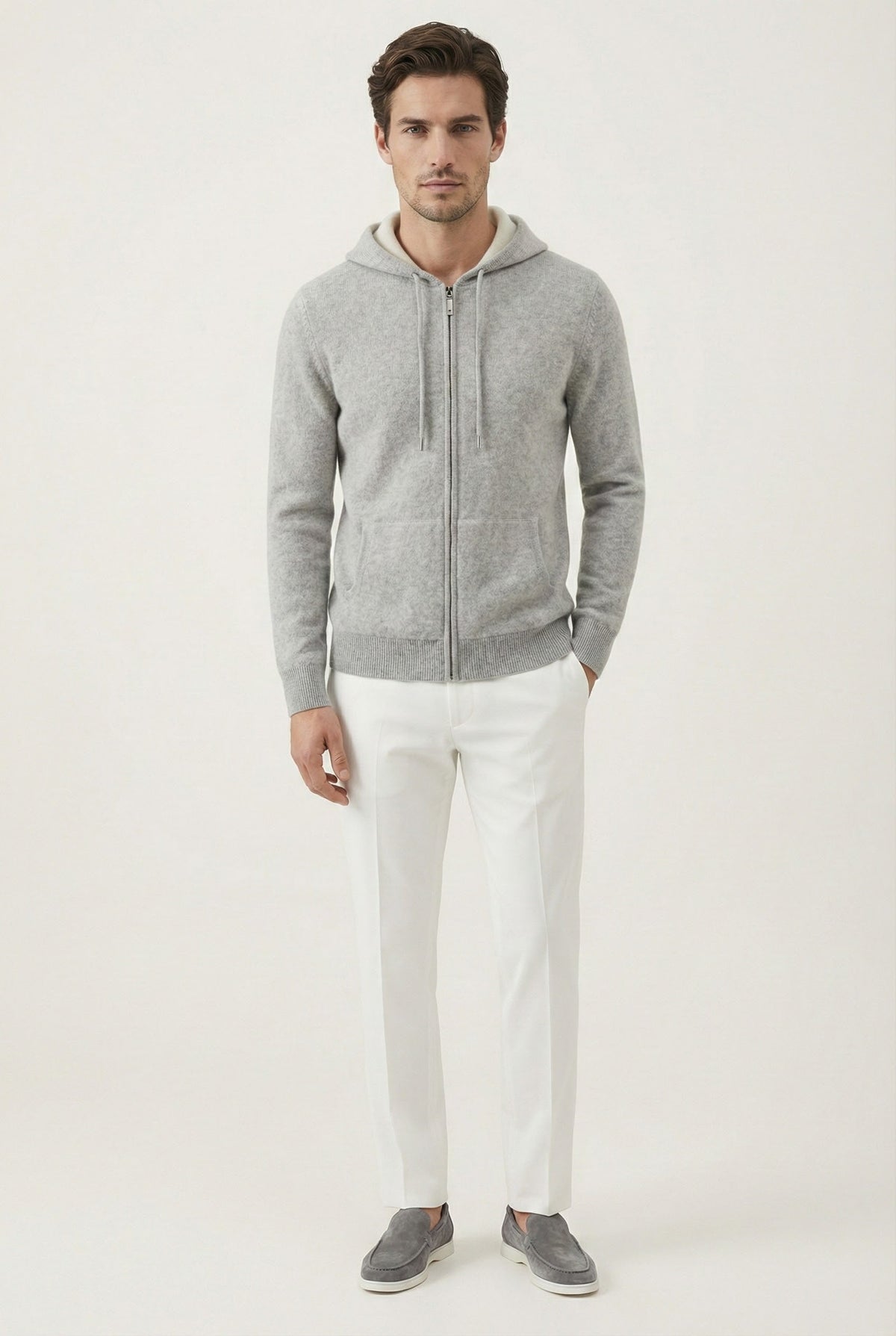 Veste zippée Santo gris clair