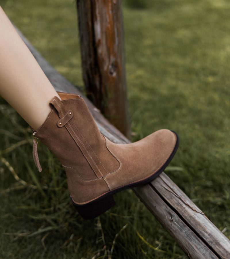 Rodeo | Bottines 100 % cuir velours et semelle en tendon de bœuf