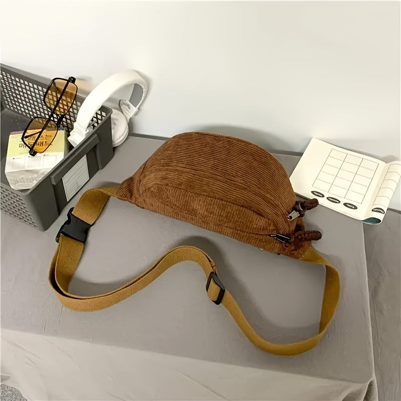 Petra | Schultertasche aus Rippsamt