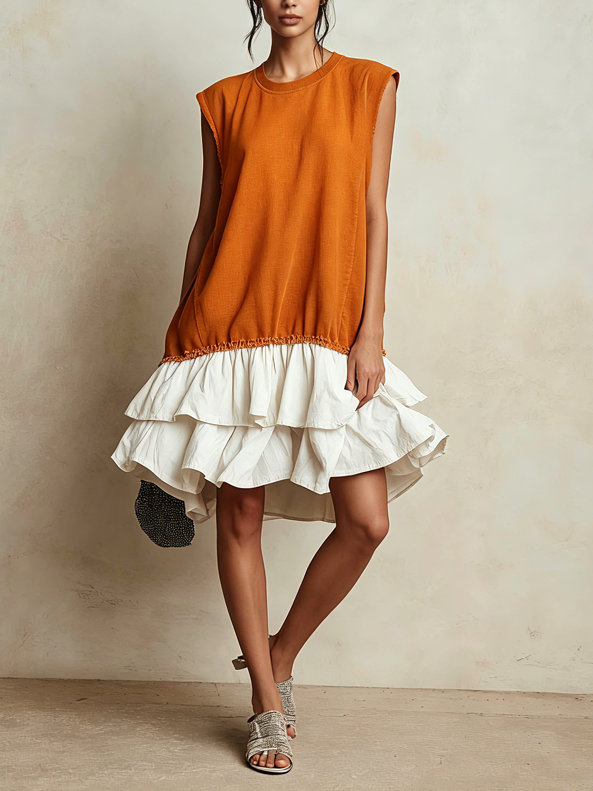 Ilaria | Robe casual color block ample, style vacances