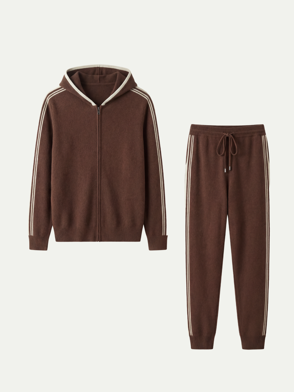 Ensemble Signature marron à capuche