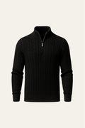 Pull zippé en maille Sero noir