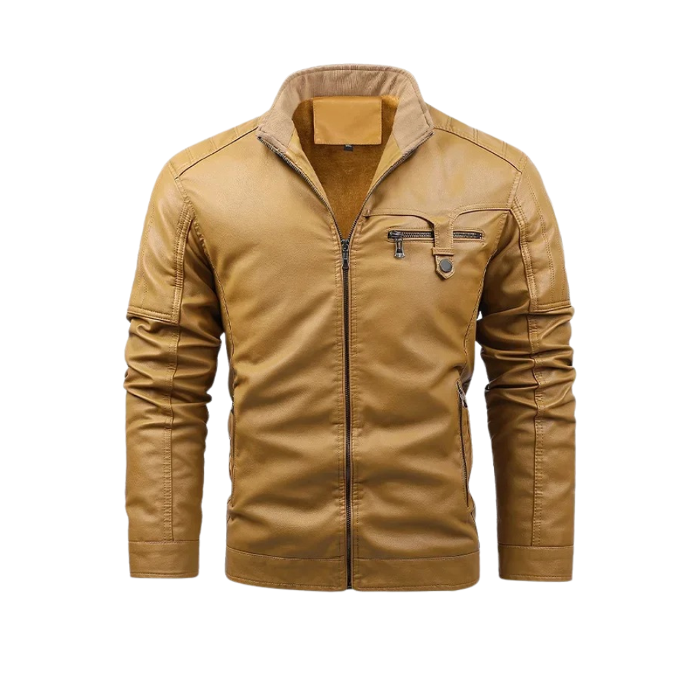 Ivan | Veste en cuir rétro doublée