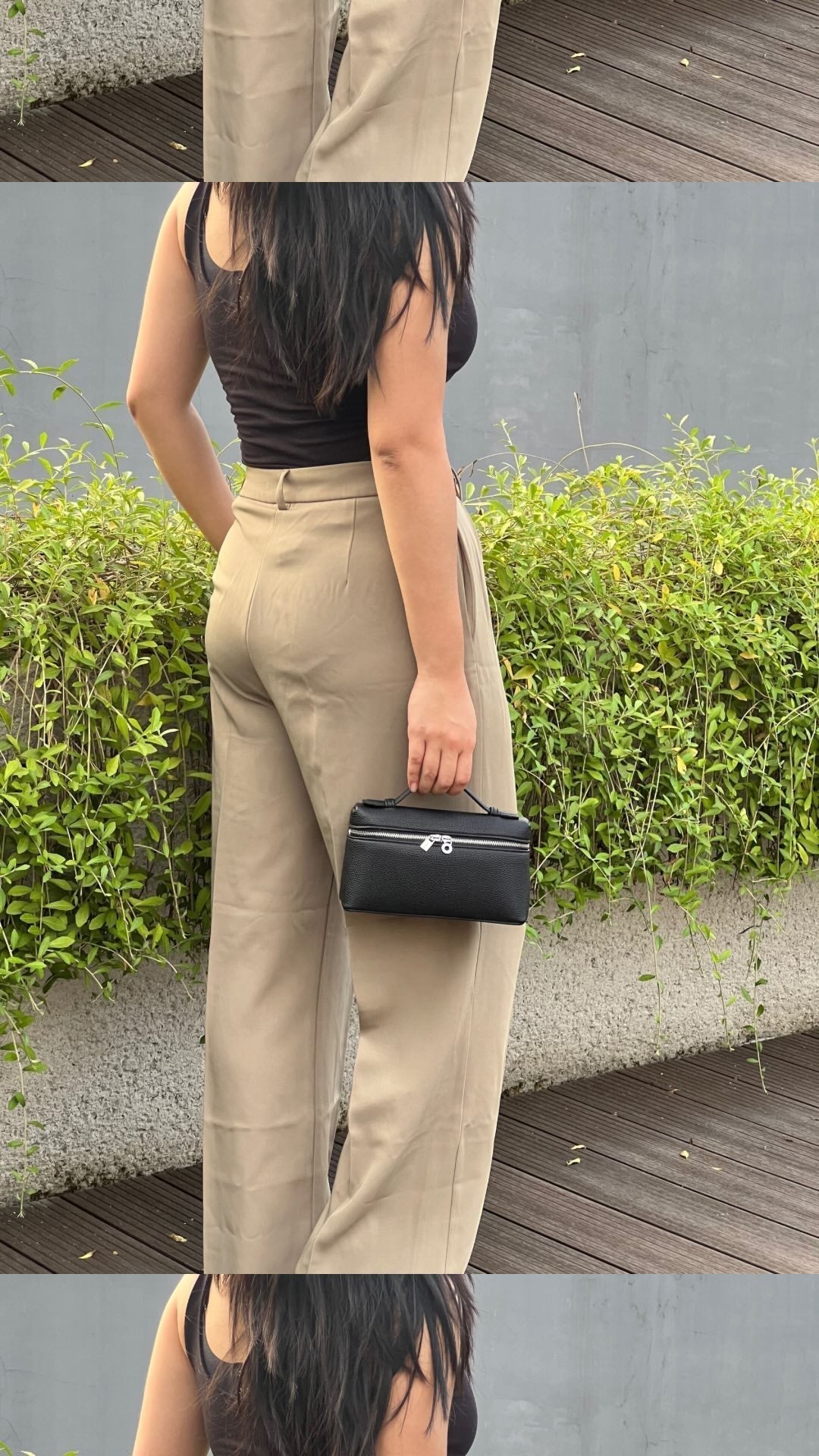 Petit sac cabas rose en cuir véritable