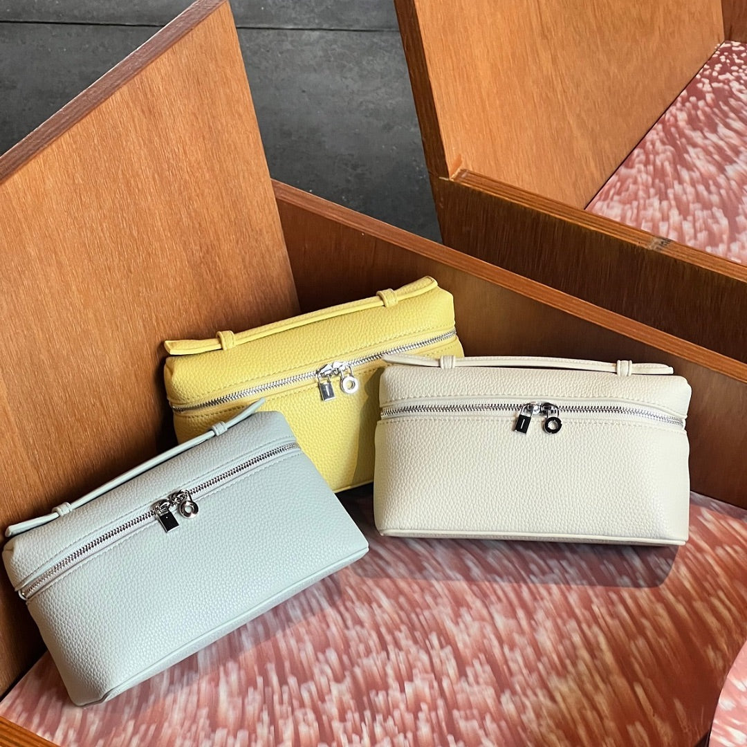 Petit sac cabas rose en cuir véritable
