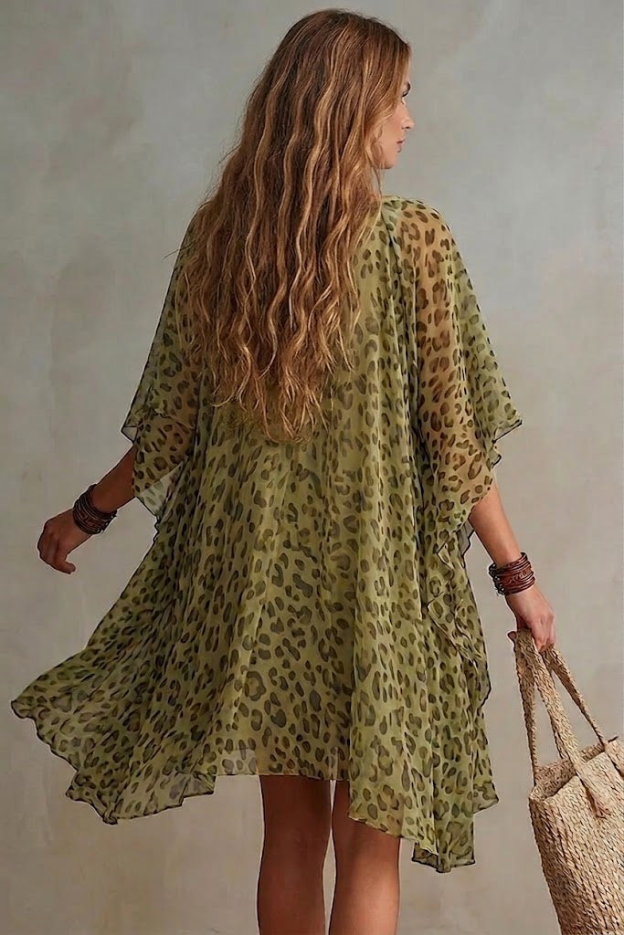 Bianca™ Robe Mousseline Imprimé Léopard