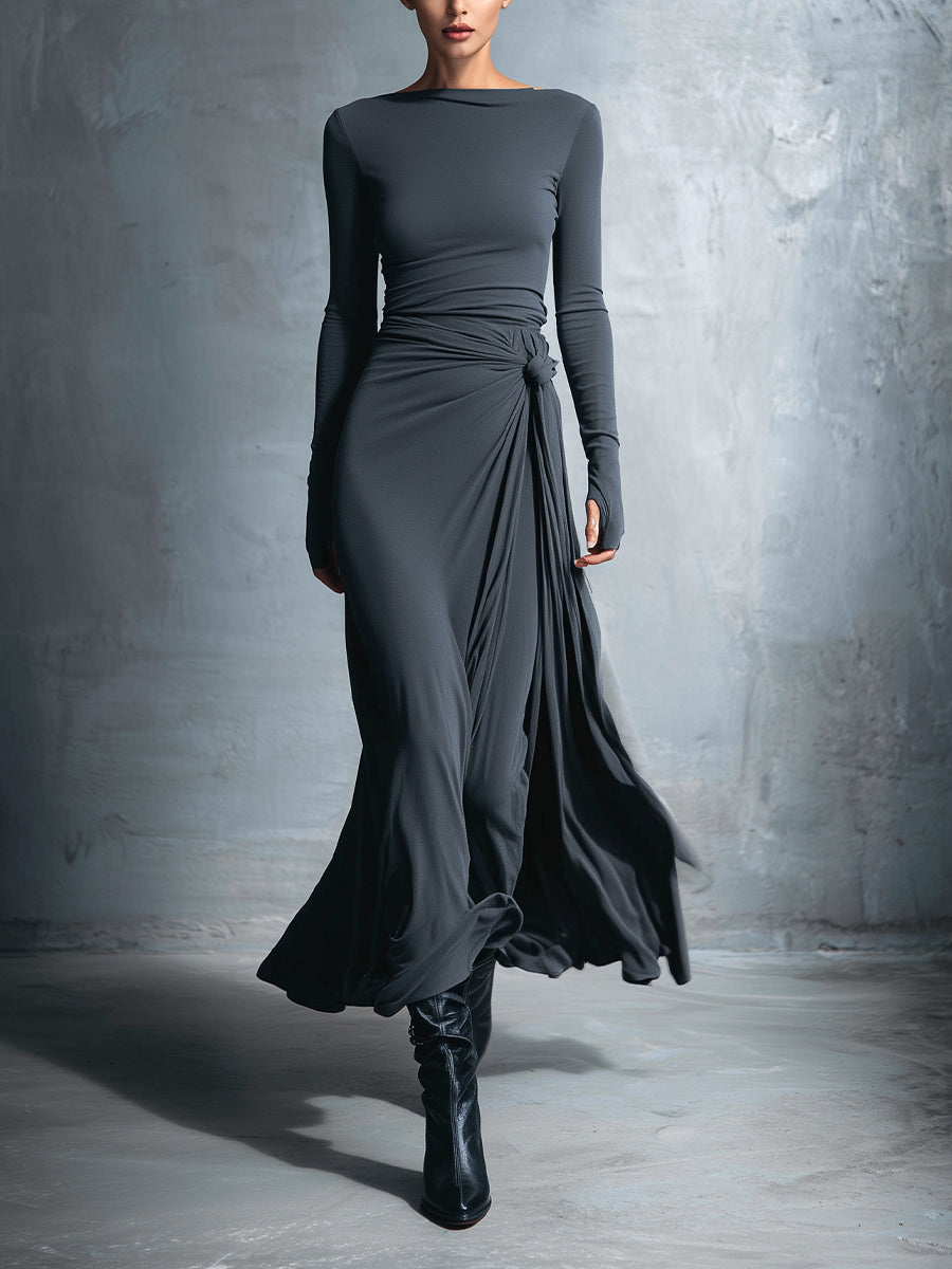 Nadège | Robe Maxi à Nœud Latéral
