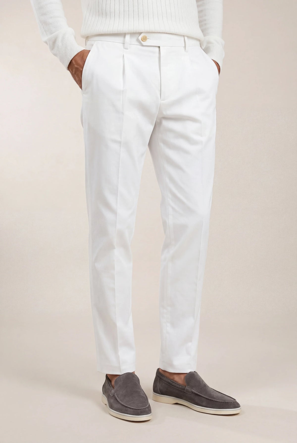 Pantalon élégant ivoire