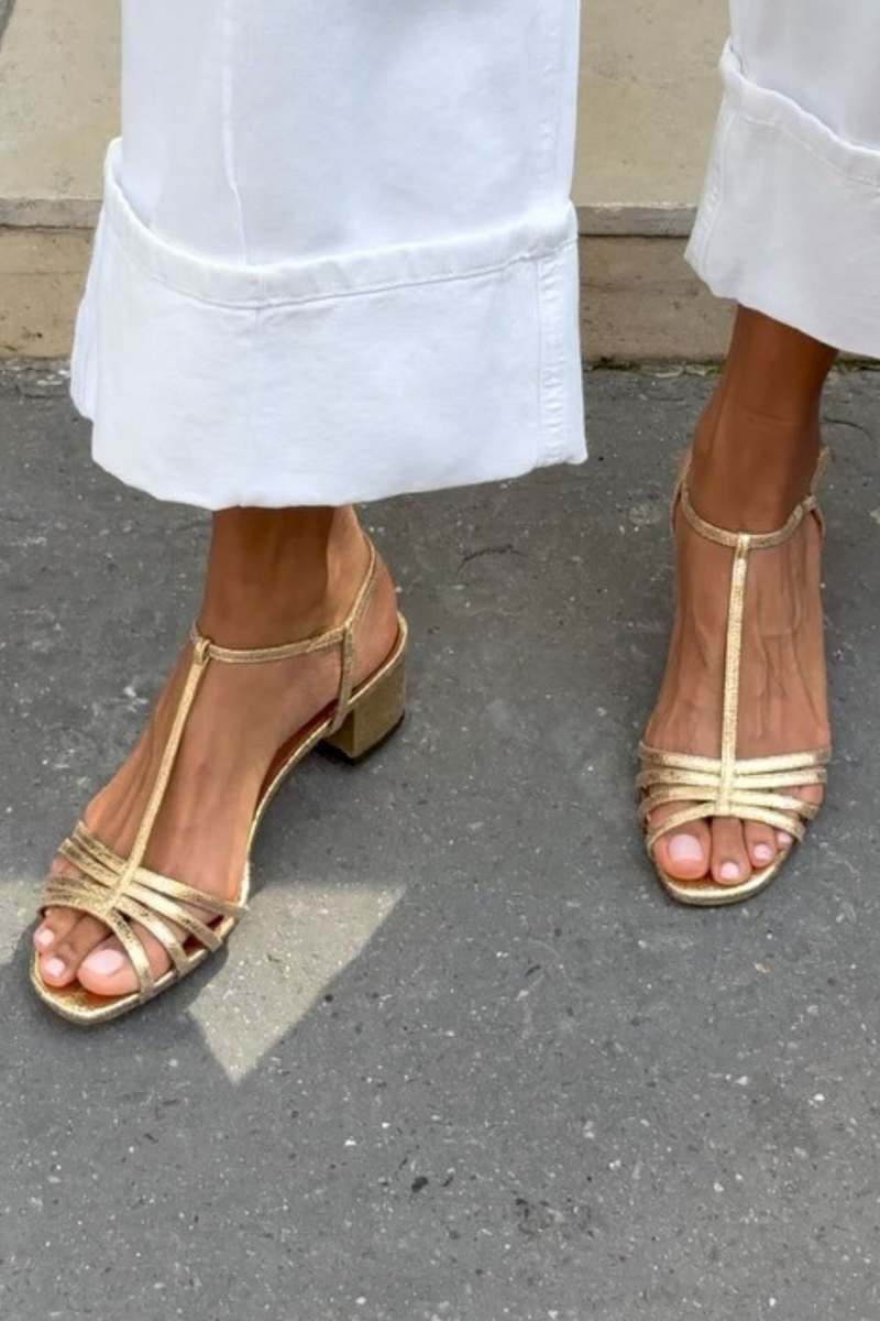 Allegra | Goldene Sandalen Tägliche Eleganz