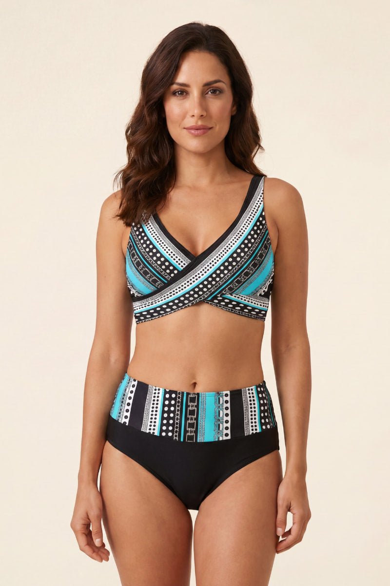 Bikini croisé taille haute