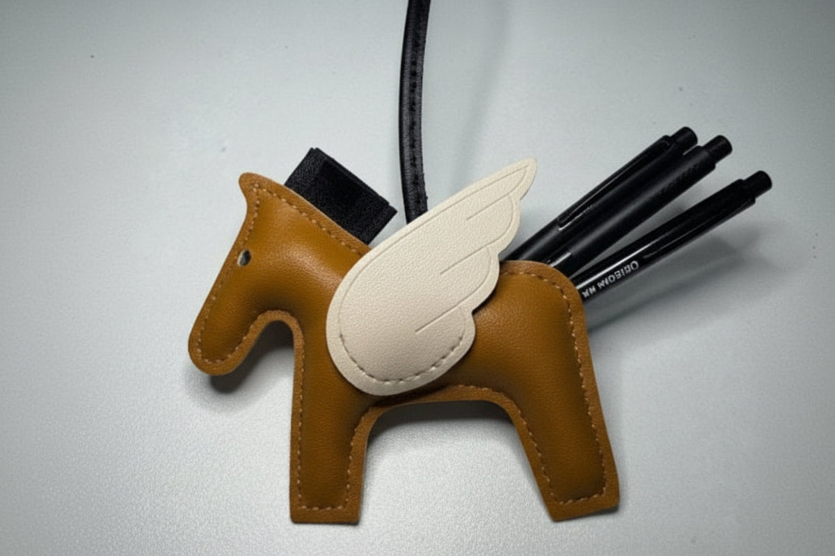 CHARME DE CHEVAL AILÉ EN CUIR