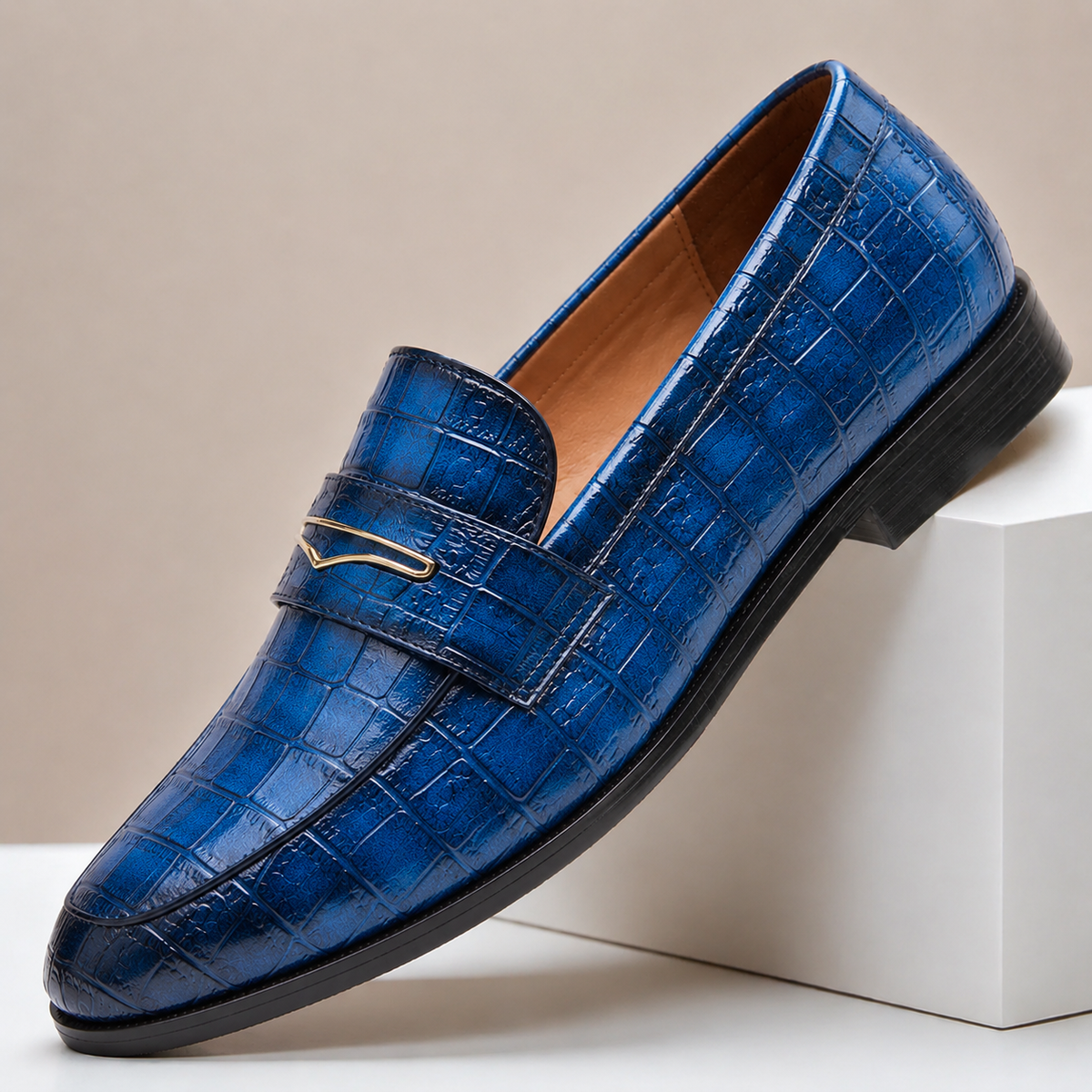 Mocassins Vincetto en Cuir Texturé