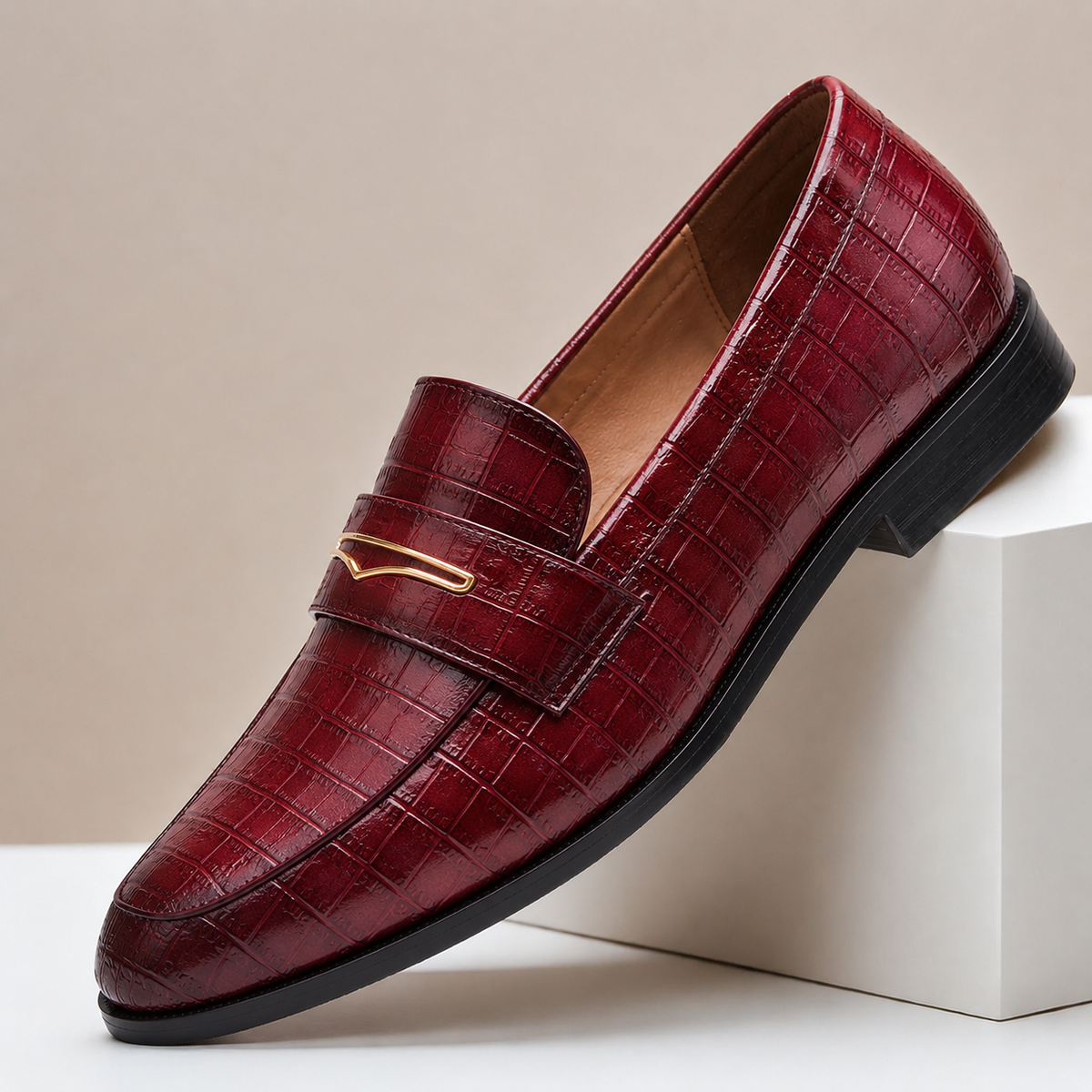 Mocassins Vincetto en Cuir Texturé