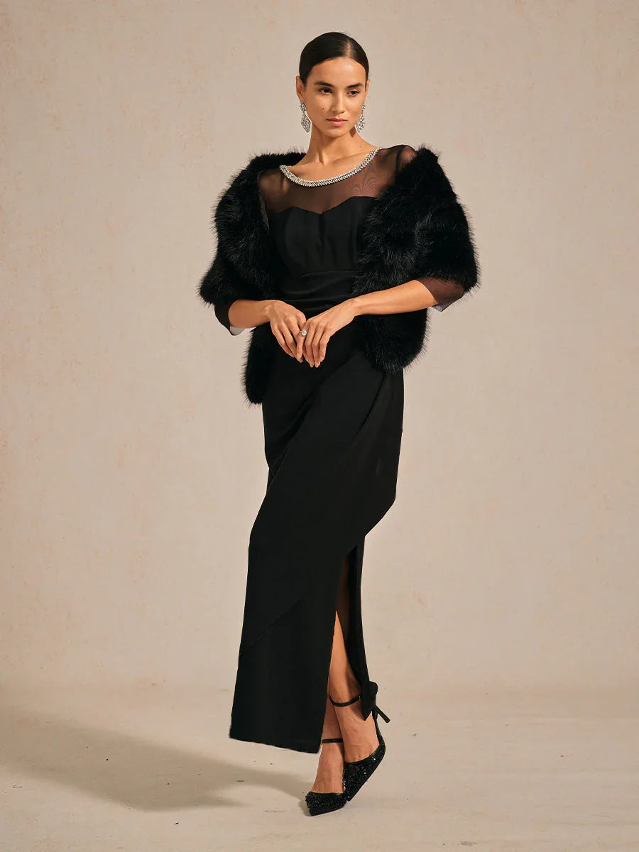 Robe midi ajustée avec drapé