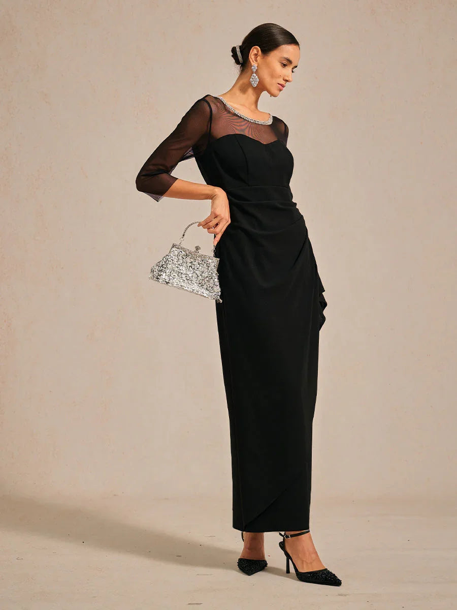 Robe midi ajustée avec drapé