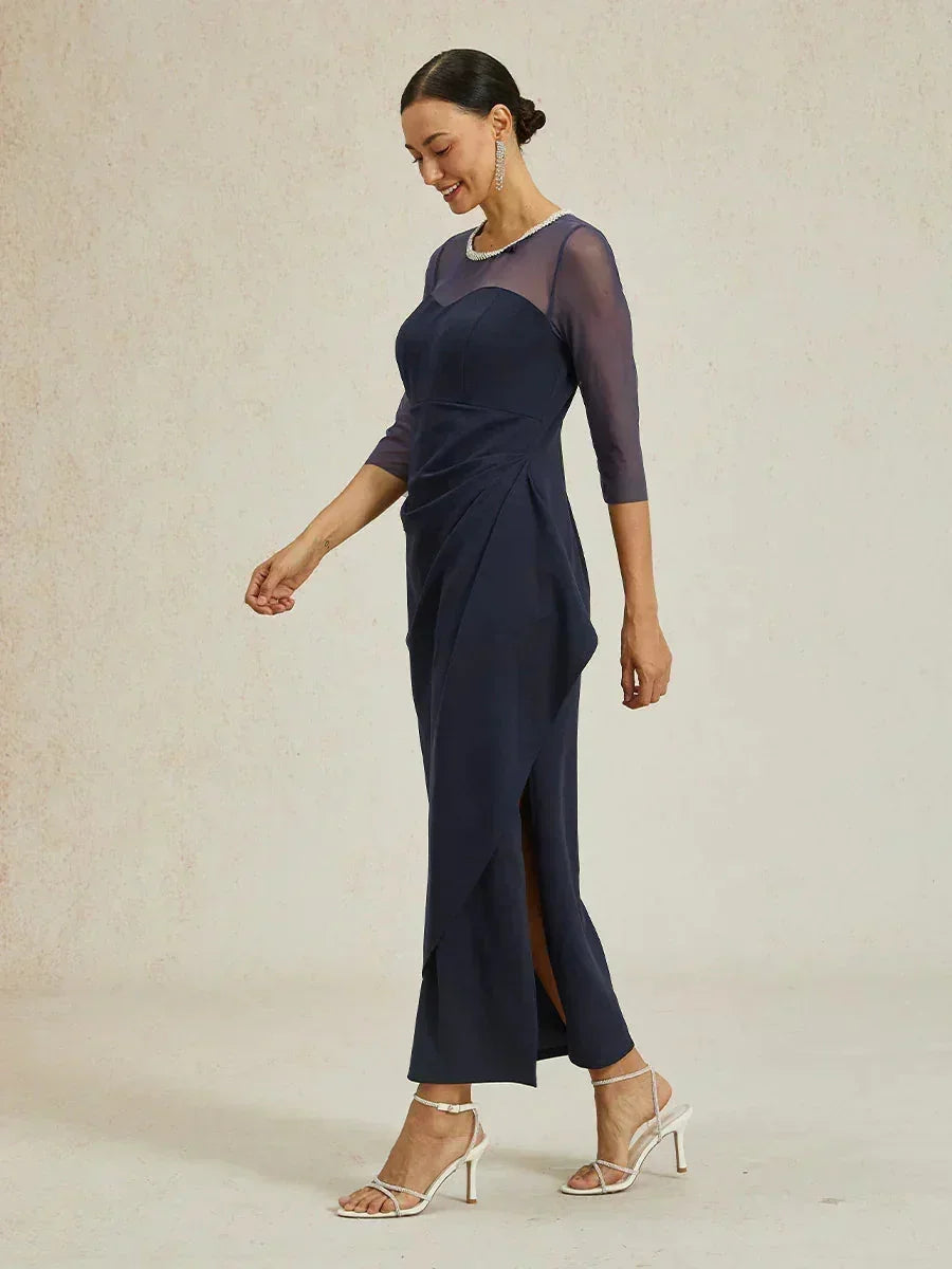 Robe midi ajustée avec drapé