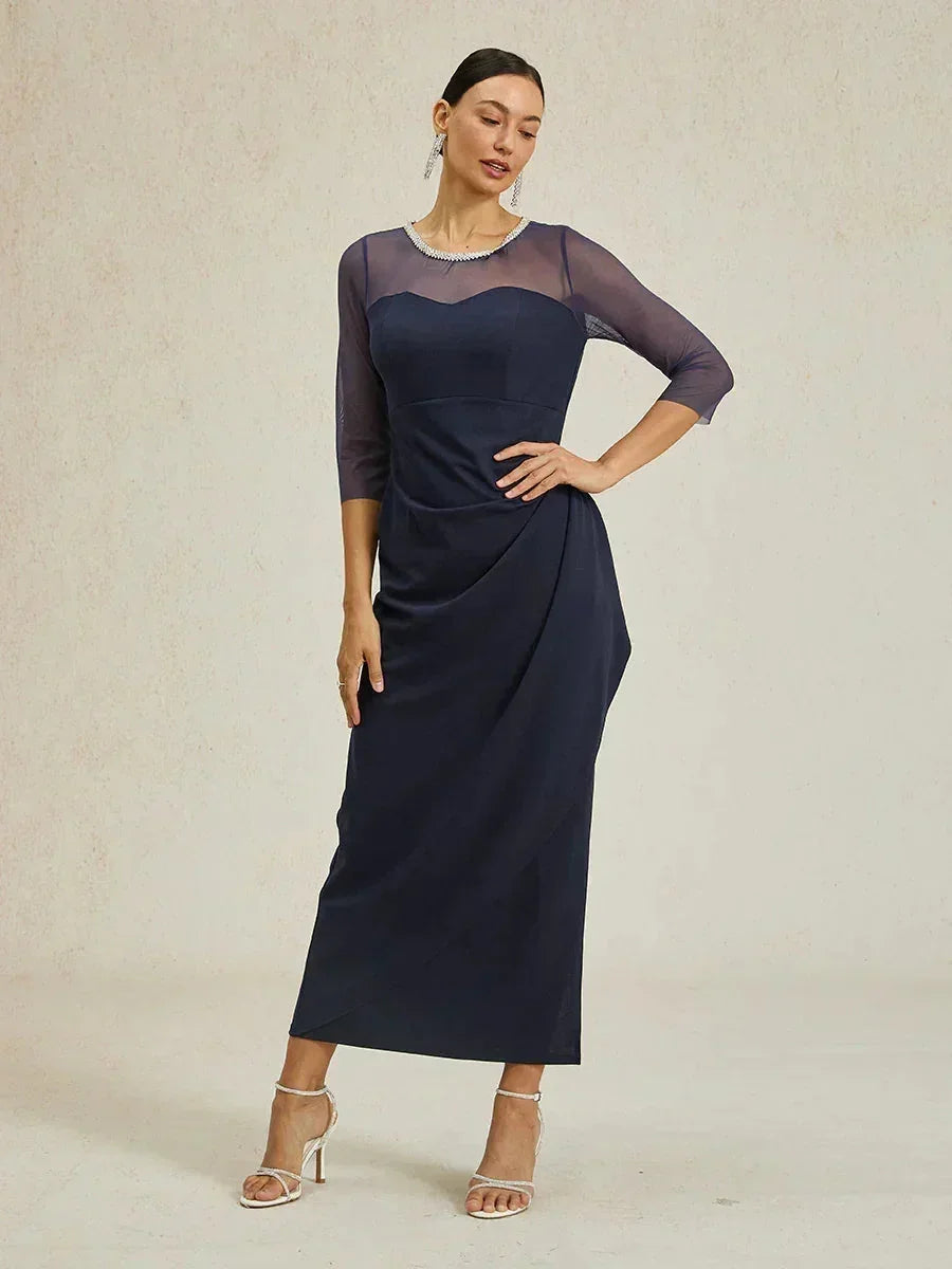 Robe midi ajustée avec drapé