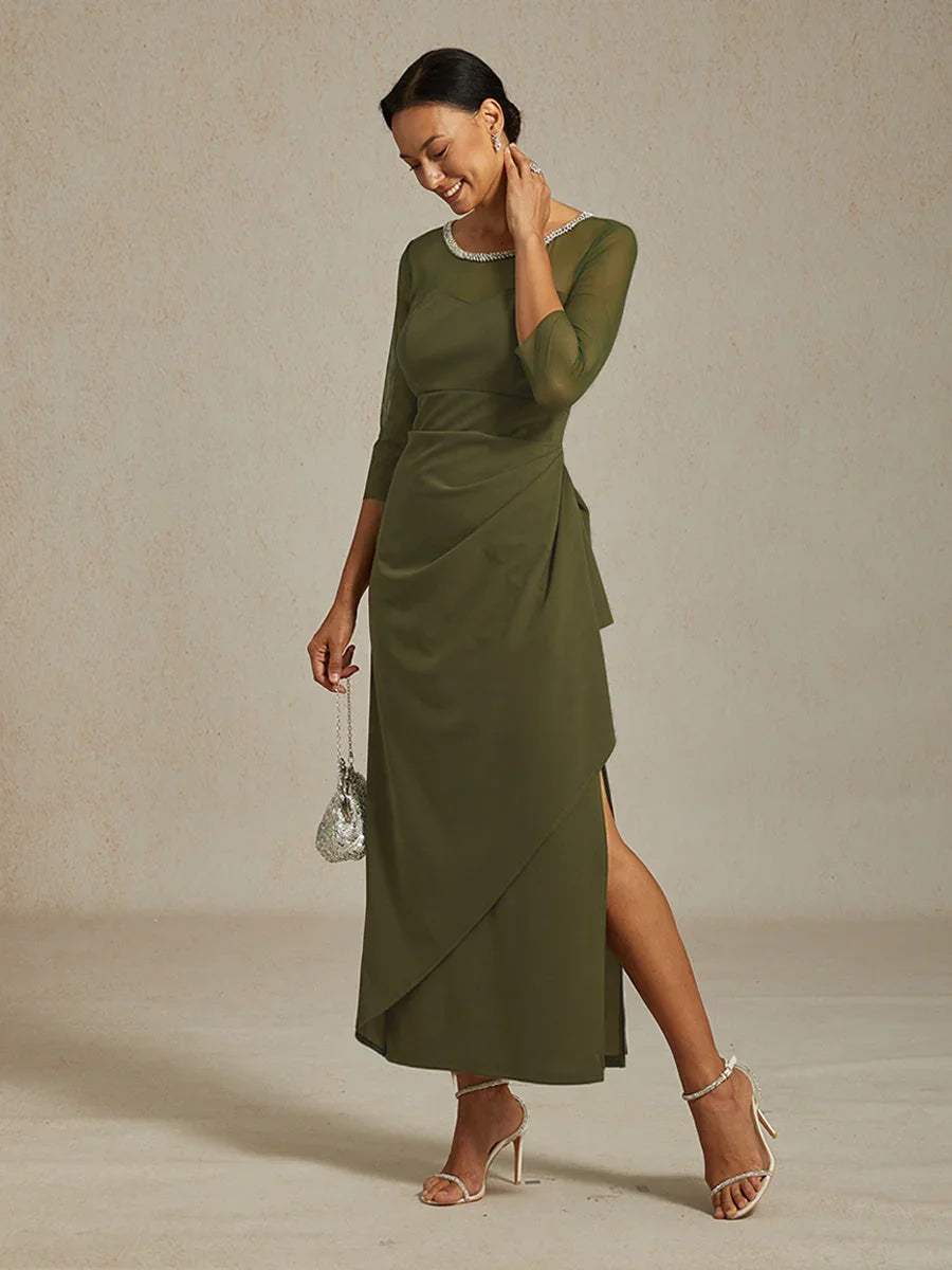 Robe midi ajustée avec drapé