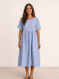 Robe midi fluide boutonnée