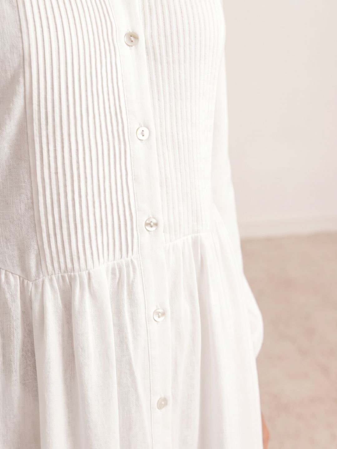 Robe-chemise plissée