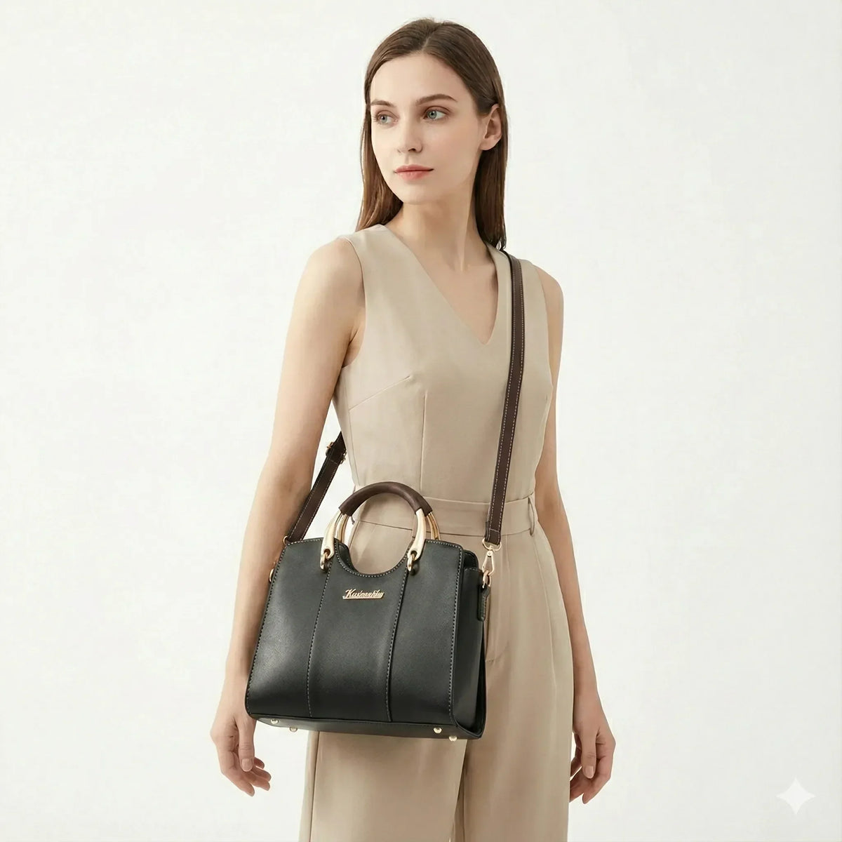 Sac bandoulière luxueux pour femme en cuir - Atena