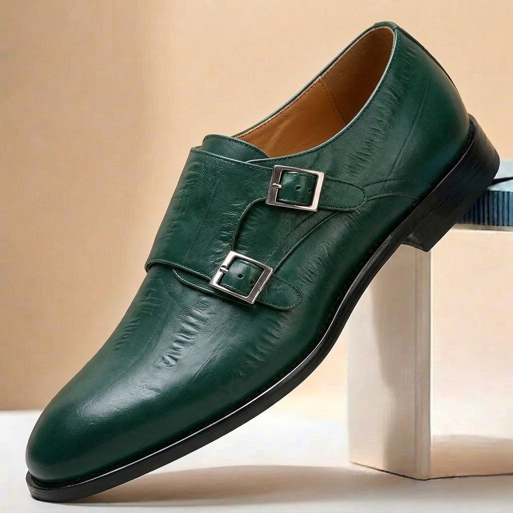 Chaussures Double Monk Varelli en Cuir