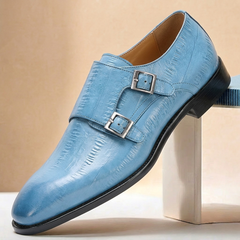 Chaussures Double Monk Varelli en Cuir