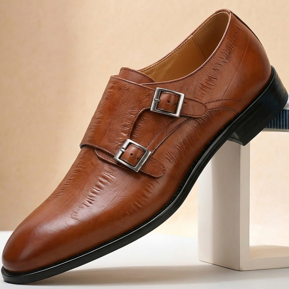 Chaussures Double Monk Varelli en Cuir