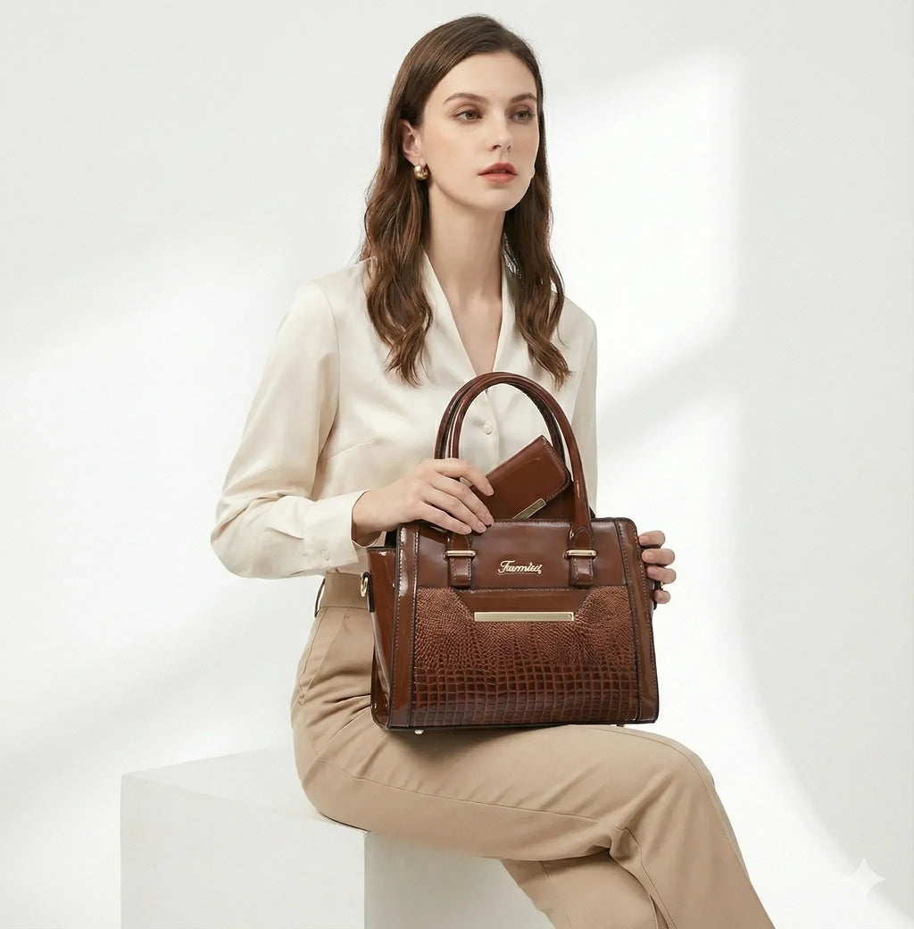 Ensemble sac et portefeuille en cuir - Cror