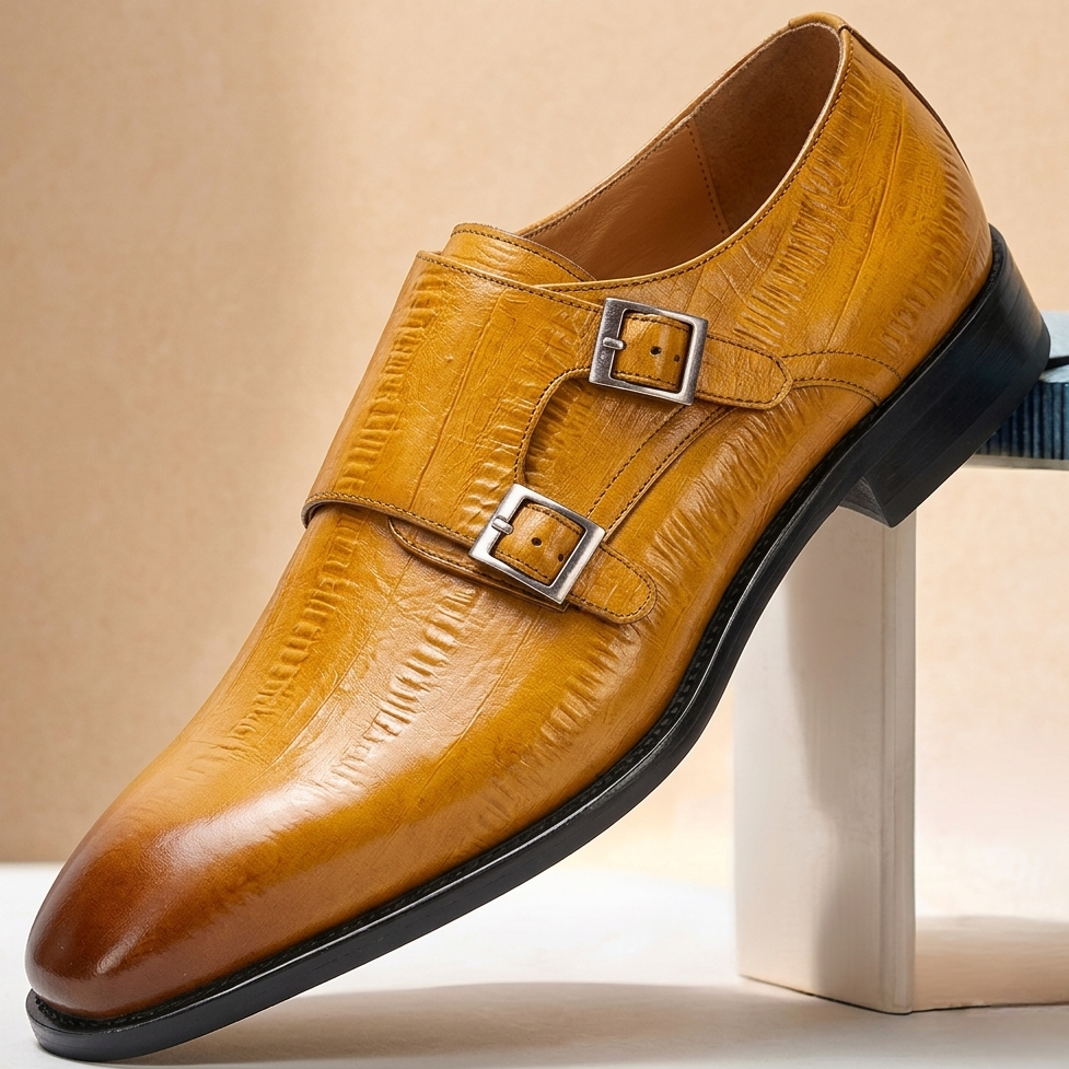 Chaussures Double Monk Varelli en Cuir