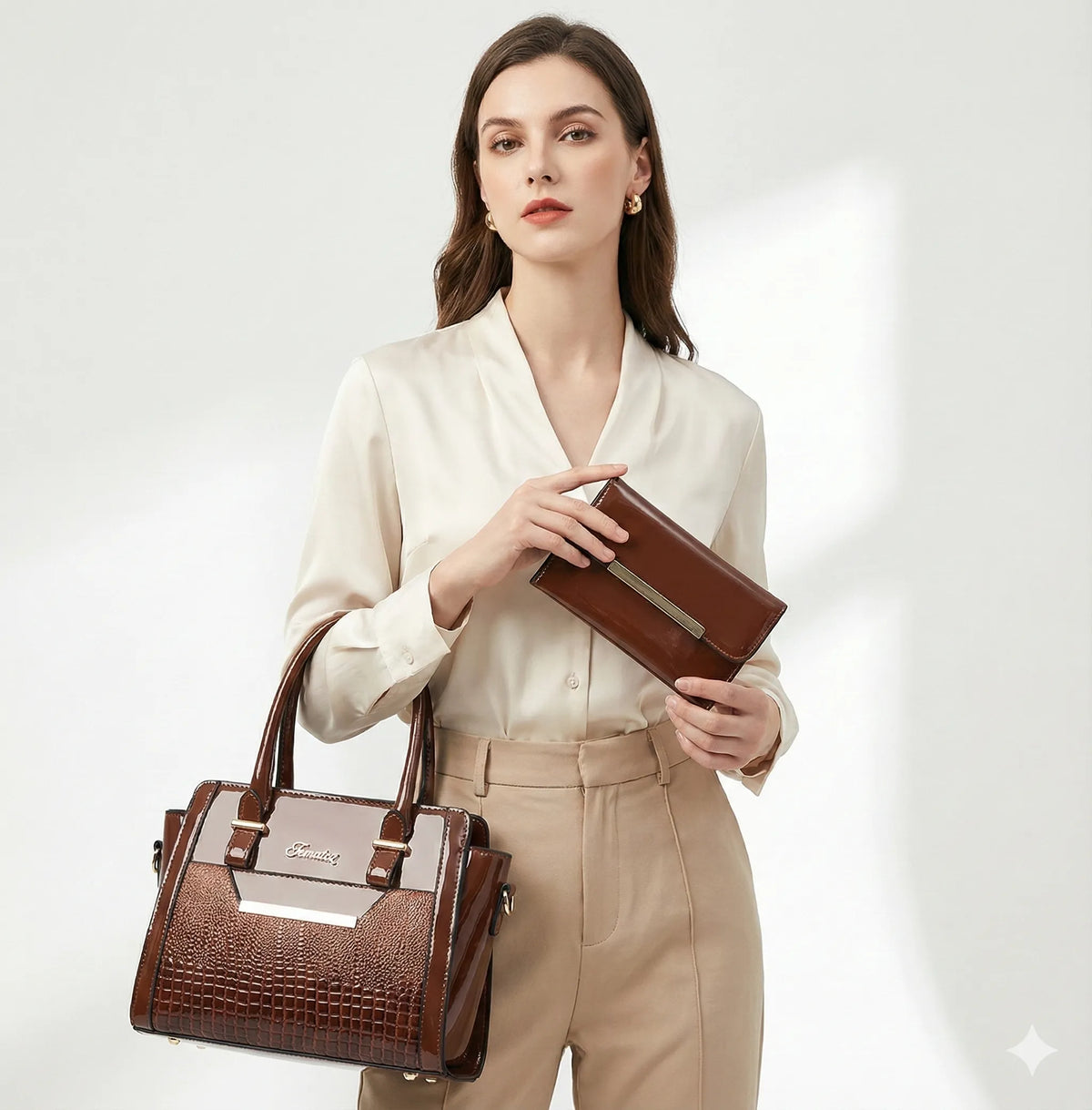 Ensemble sac et portefeuille en cuir - Cror